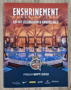 NBA Hall Of Fame 2022 Enshrinement Tip Off Celebration & Awards Gala Program - Picture 1 of 2