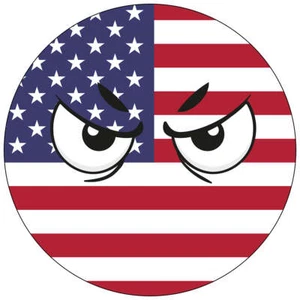 US American Country Ball Angry Eyes Vinyl Decal 6 inches wide - Picture 1 of 1