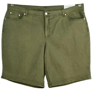 Christopher & Banks Shorts Size 24W Olive Green Relaxed Fit High Rise CJ  - Picture 1 of 5