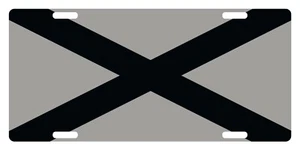 Alabama State Flag Custom License Plate Emblem Original Gray and Black Version - Picture 1 of 1