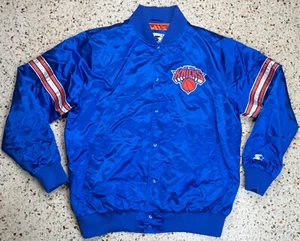 Starter NBA New York Knicks Vtg Rare Satin Bomber Jacket Size XL - Picture 1 of 9