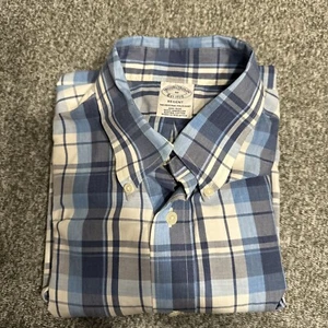 BROOKS BROTHERS Regent Plaid Shirt Mens Size M Button Down Short Sleeve - Picture 1 of 10