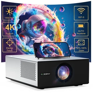 Projecteur 4K avec WIFI et Bluetooth, 1500ANSI Focus Électrique Alliage d'Aluminium... - Photo 1/9