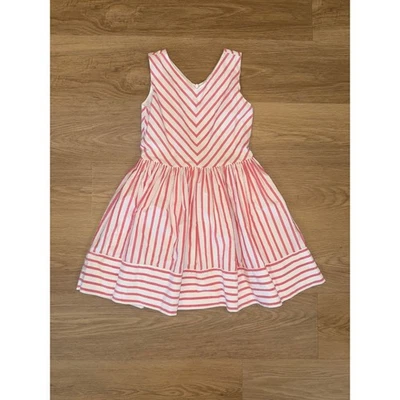 Gymboree Girls white and pink stripe tank dress size 10 - Image 1 of 3