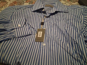 NEU CANALI ITALY MADE HEMD 16 BESATZ PASSFORM ALL LEICHTE BAUMWOLLE BLOOMINGDALES - Bild 1 von 2