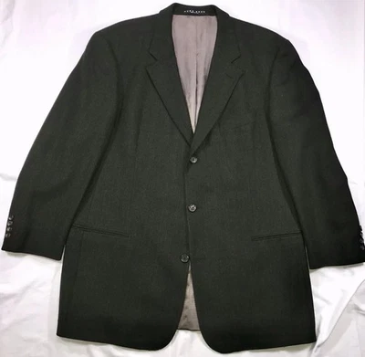 Blazer masculino 48T Y2K Hugo Boss Einstein lã virgem verde espinha de peixe feito nos EUA  - Imagem 1 de 4