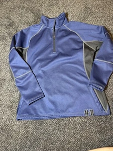 HARLEY-DAVIDSON Men's Blue/Blk Softshell Fleece Lined 1/4 Zip Pullover SMALL B5 - Picture 1 of 22