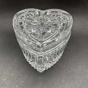 "Caja de baratija corazón cristal Marquis by Waterford firmada 3"" recuerdo de joyería" - Imagen 1 de 17