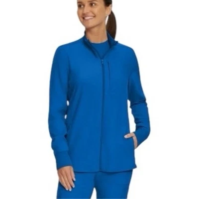 Chaqueta Médica Landau Para Mujer XS Azul Cremallera Frontal 3 Bolsillos Ropa de Trabajo Elastizada RN NUEVA CON ETIQUETAS Foto 1 de 4