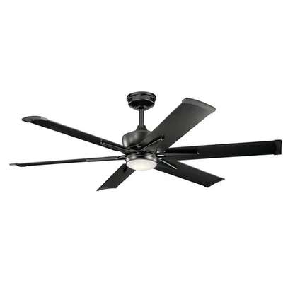Kichler 300300SBK Szeplo Patio 60" LED Ceiling Fan in Satin Black - Image 1 of 4