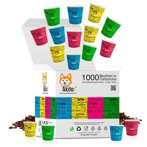 1000 Bicchierini caffè monouso carta Biodegradabile e Compostabile da 75ml - Imagen 1 de 11