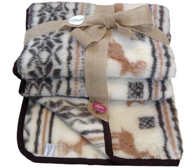 Sheep Dreams Schafwolldecke 100% Merino Schurwolle (Elchbraun, 120cm x 160cm)  - Bild 1 von 3