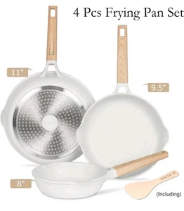 Set 3 padelle ESLITE LIFE antiaderenti rivestimento pietra granito alluminio padelle - Foto 1 di 4