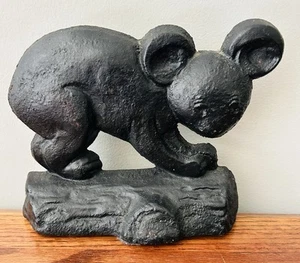 Fermaporta vintage TAYLOR COOK c1930 KOALA ORIGINALE NERO VECCHIO GHISA FERMAPORTA - Foto 1 di 17