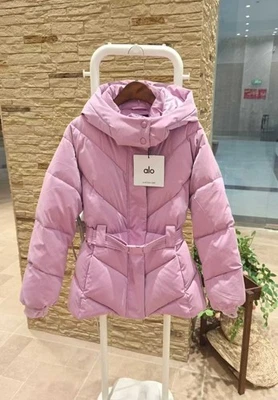 全新 AiO 瑜伽防风连帽羽绒夹克 腰带 温暖 冬季 滑雪服 WDD — 第 1/4 张图片