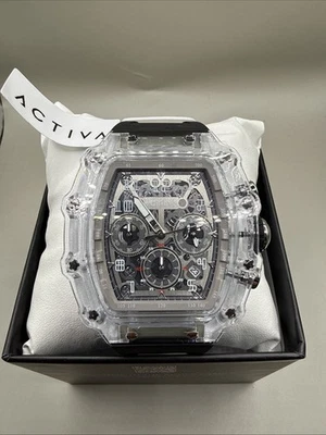 Acw2305-005 Activa X Invicta Men’s Watch Clear Case Skeleton With Black Band - Image 1 of 4