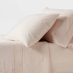 Threshold Organic Cotton Percale 4-Piece Sheet Set Fitwise Tech - Picture 1 of 32