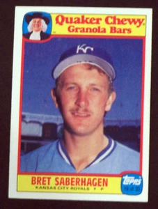 1986 QUAKER CHEWY GRANOLA BARS BRET SABERHAGEN ROYALS (2) - Picture 1 of 1