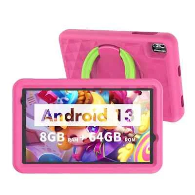 Kids Tablet 8 Inch, Android 13 Quad Core, 8GB(4+4expand)RAM+64GB ROM, 5000mAh - Image 1 of 4