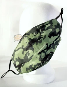 Behelfs-Maske grün Camouflage waschbar Schlaufen verstellbar für Filter - Bild 1 von 6