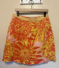 Anthropologie Edme and Esyllte Yellow and Pink Skirt Fire Bloom Womens Size 8