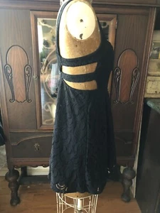 Free People Floral Lace Fit & Flare Strap Gothic Grunge Party Mini Dress Size: 0 - Picture 1 of 3