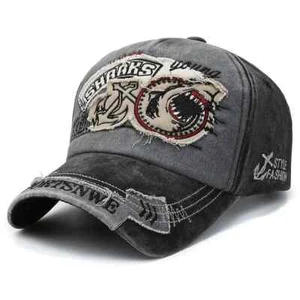 VINTAGE STYLE SHARKS 1985 FISHING HAT. COOL LOOK, ADJUSTABLE, STYLISH. BRAND NEW - Picture 1 of 6