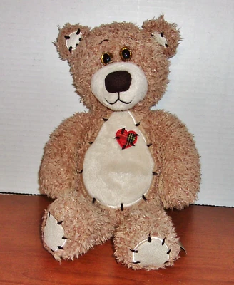 Primer y Principal Oso de Peluche Tierno Peluche Animal Crema Retazos Corazón 12" Foto 1 de 4