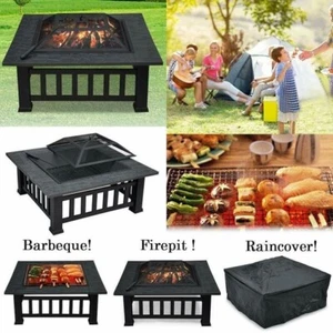 Upland 32inch Charcoal Fire Pit with Cover black standing - Picture 1 of 2