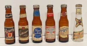 6 seltene alte Miniatur Bierflaschen - teilweise nicht mehr gebraut Vintage Design - Bild 1 von 3