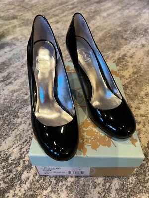 Jessica Simpson Damas Talla 7M Oscar, Negro Suave Patente Tacones de Bomba. En muy buen estado con caja Foto 1 de 4