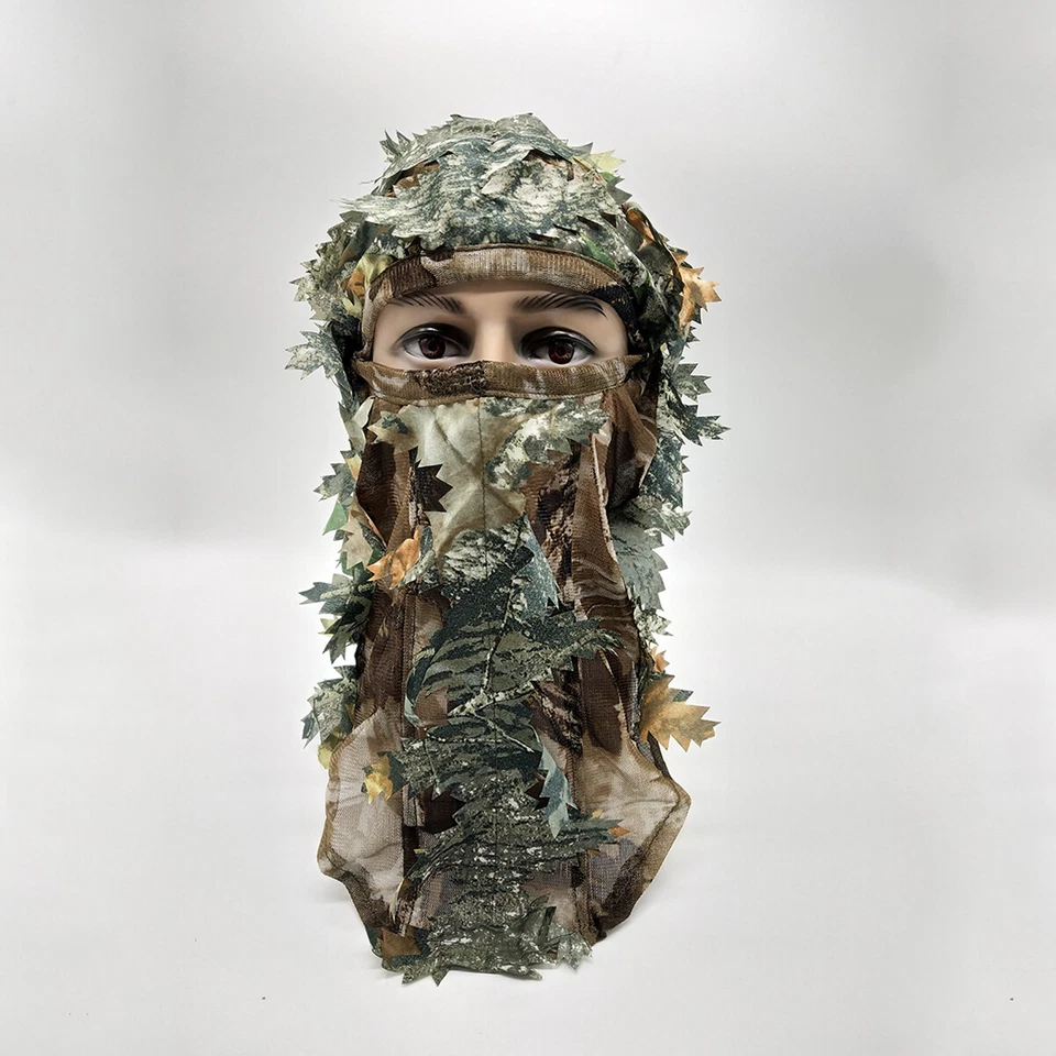 Jungle Camo Bionic Leafy Ghillie Camouflage Face Mask Hunting  Headwear Military - Image 1 of 1