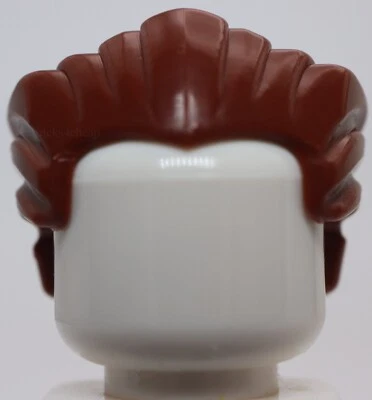 Lego Reddish Brown Minifig Hair Swept Back with Widow's Peak - Image 1 of 2
