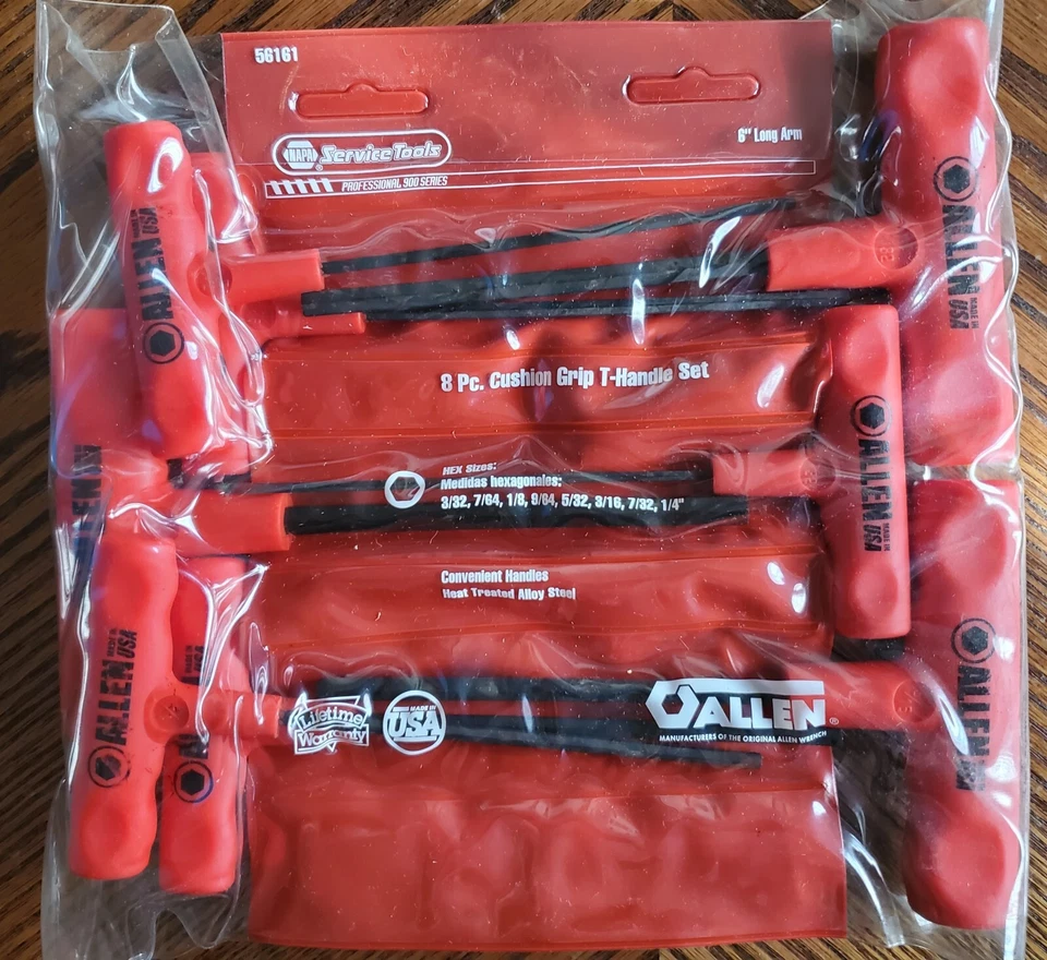 NOVO!! CONJUNTO DE CHAVES SEXTAVADAS ALLEN BRAND T HANDLE, VENDIDO por NAPA pt# 56161, FEITO NOS EUA - Imagem 1 de 4
