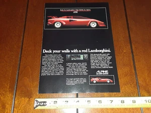 LAMBORGHINI COUNTACH ALPINE ORIGINAL 1983 AD - Picture 1 of 12