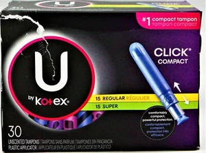 Serpientes sanitarias absorbentes U by Kotex Duo 30 quilates - LA CAJA ESTÁ GOLPEADA - Imagen 1 de 1