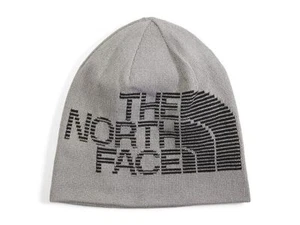 THE NORTH FACE Big Logo Reversible Highline Beanie Hat Cap LIGHT HEATHER GREY OS - Picture 1 of 2