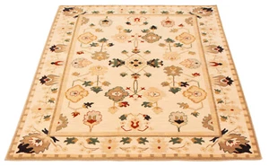 5ft8 x 8 ft Authentic. Karastan New Zealand Wool Area Rug Beige EZ Clean Durable - Picture 1 of 8