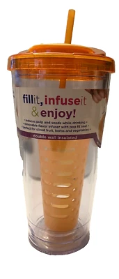 Botella de agua infusora de sabor Cool Gear 23 onzas naranja taza de plástico transparente sin BPA Foto 1 de 4