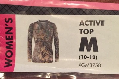 Game Winner Women's NWT Camouflage active base layer TOP 1.00 warm MED 10-12  - Image 1 of 3
