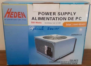 HEDEN - PSX-A870 - Power Supply Alimentation PC - 500 W - Cables - 6 PHOTOS -(CL - Photo 1/6