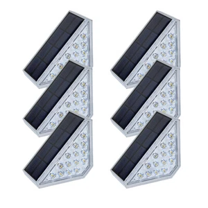 1-6PC LED Solar Power Fence Lights Deck Door Wall Stair Step Outdoor Garden Lamp - Picture 1 of 23