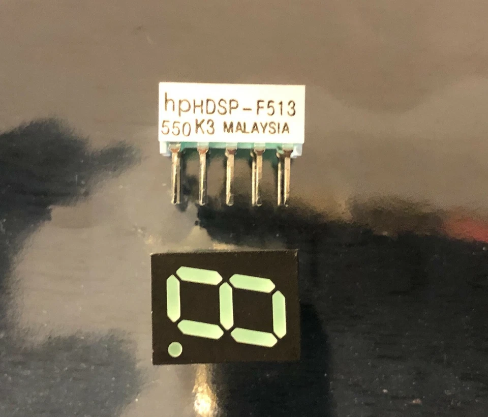 Pantalla Hewlett Packard HP HDSP-F513 DIP 7 segmentos verde 10 mm cantidad-6 Foto 1 de 1