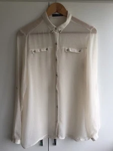 Atmosphere ladies ivory shirt blouse top size 8 eur 36 🔥 - Picture 1 of 11