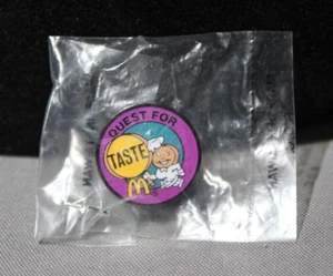 Vintage McDonald's Original "Quest For TASTE" Circle Enamel Pin - NEW - Picture 1 of 1