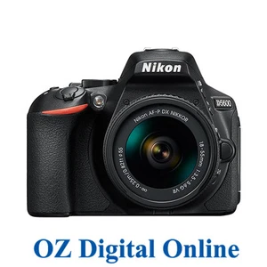 New Nikon D5600 AF-P 18-55 VR Kit WiFi NFC FullHD 24.2MP Camera Black 1YrWty - Picture 1 of 5