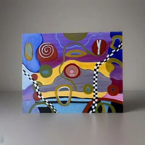 ABSTRACT PAINTING modernist EXPRESSIONISM Dr. Gross JEWISH POLISH ARTIST LISTED - Picture 1 of 8