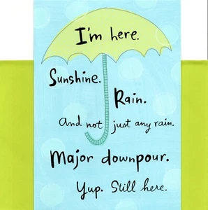 Encouragement Rain or Shine I'll Be There For You Theme Hallmark Greeting Card - Picture 1 of 3