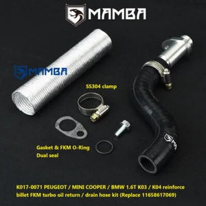 Tubo de retorno de drenaje de aceite turbo FKM refuerzo FKM BMW MINI Cooper S R55~R61 1.6T - Imagen 1 de 9