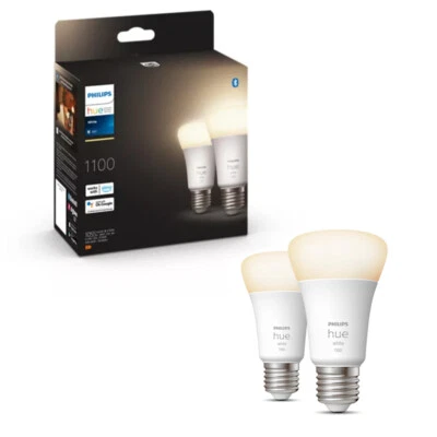 Philips Hue White E27 Smarte Lampe A60 Doppelpack 2700K Warmweiß (2er LED Set) - Bild 1 von 2